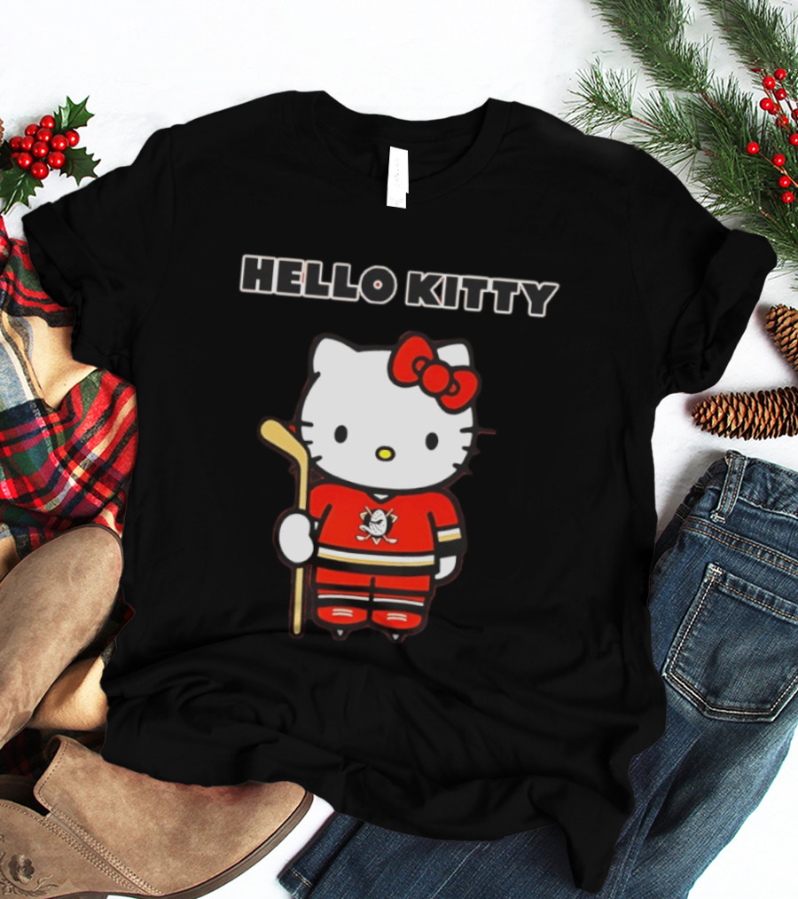 Hello Kitty Anaheim Ducks Collaboration Hockey T-Shirt
