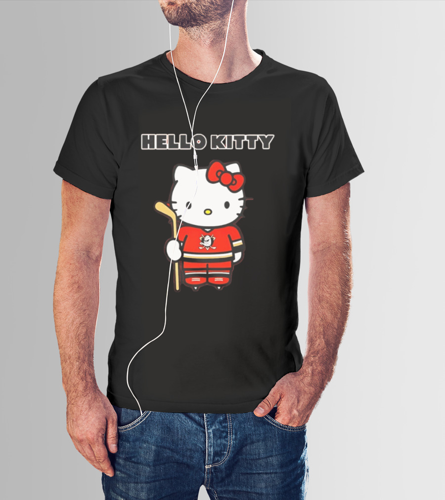Hello Kitty Anaheim Ducks Collaboration Hockey T-Shirt