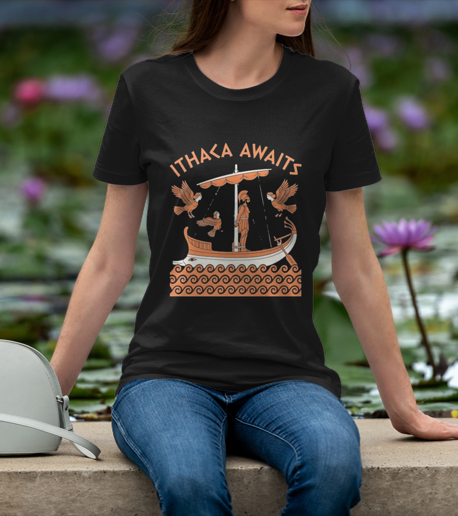 Ithaca Awaits Ancient Odyssey Journey Mythology T-Shirt