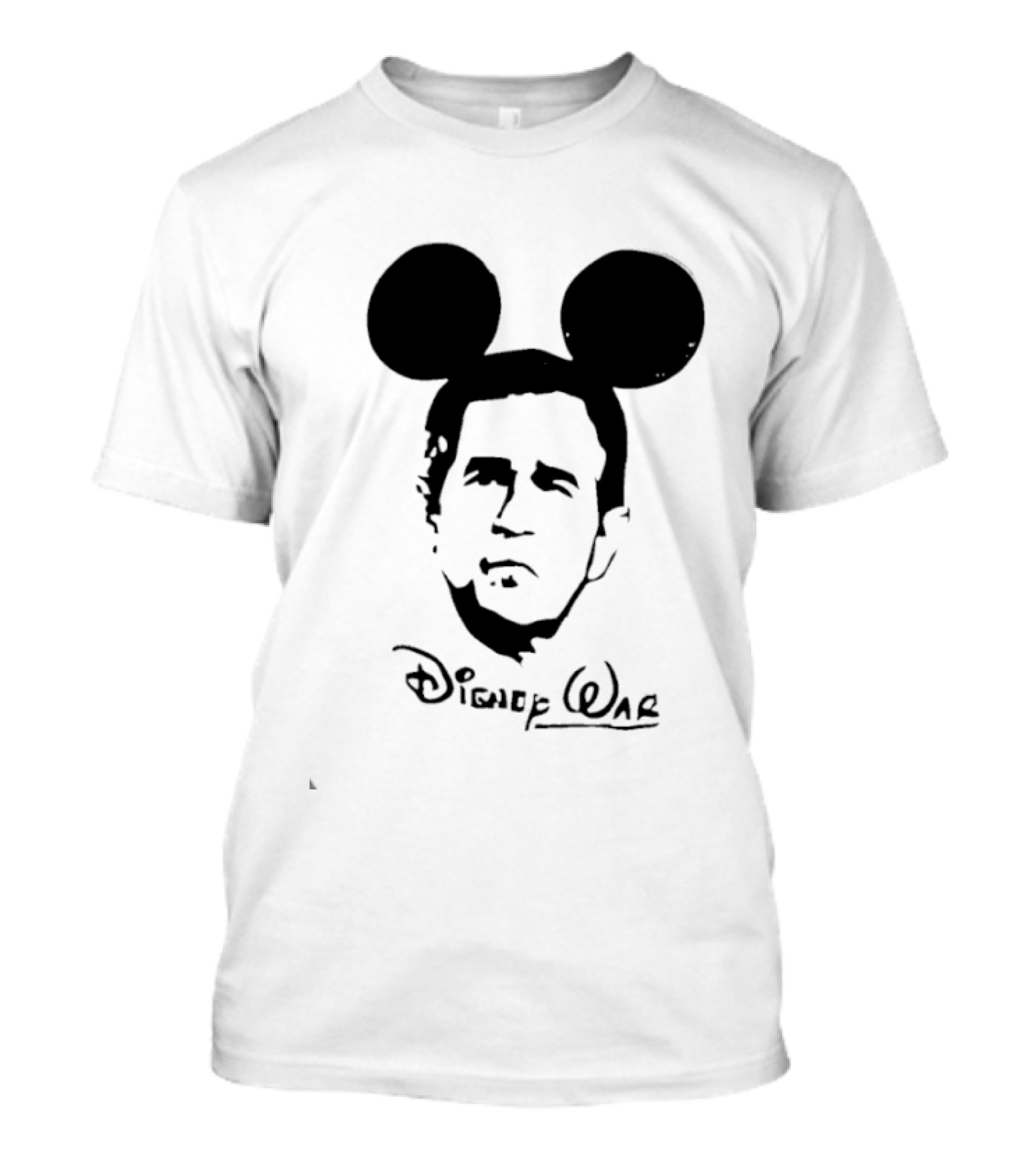 Disney War U.S. President George W. Bush Mickey Mouse Ears T-Shirt