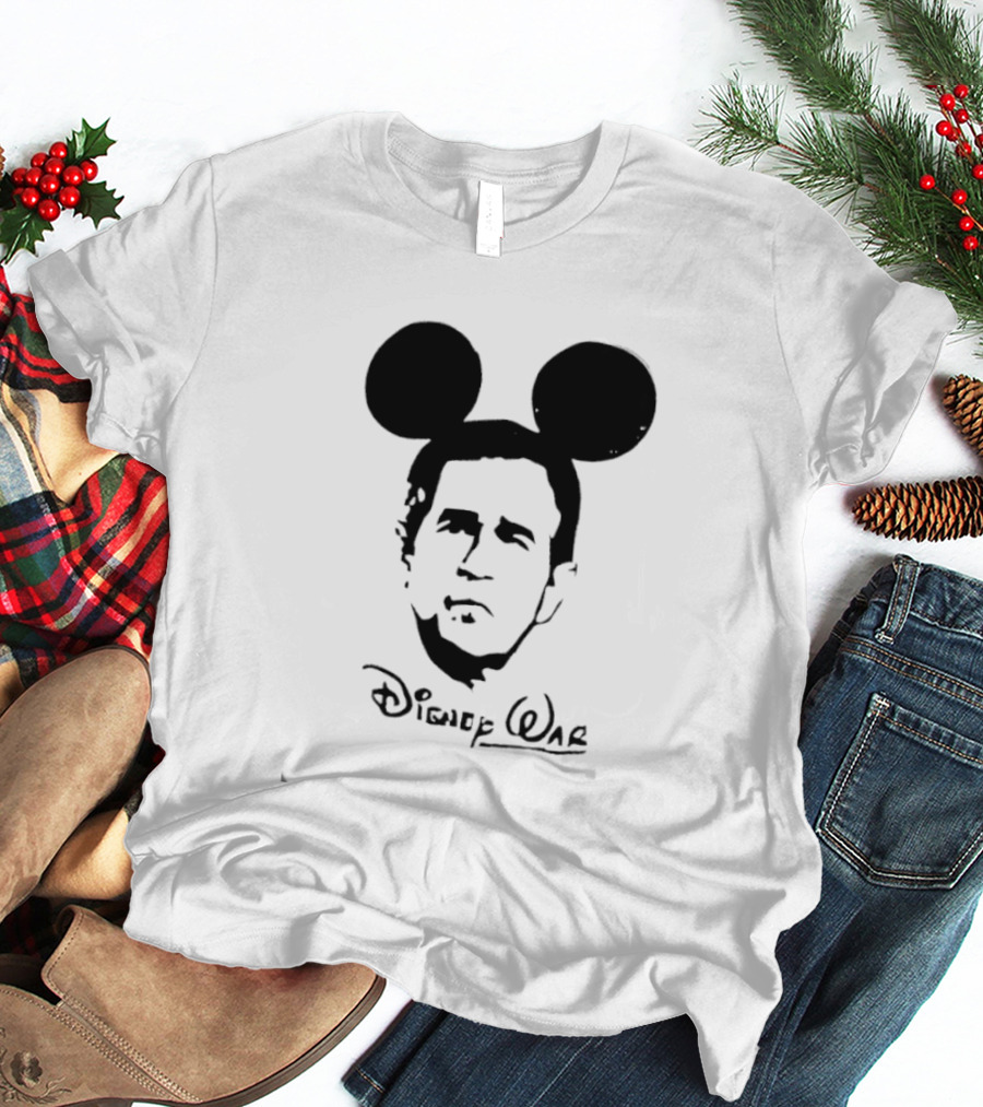 Disney War U.S. President George W. Bush Mickey Mouse Ears T-Shirt