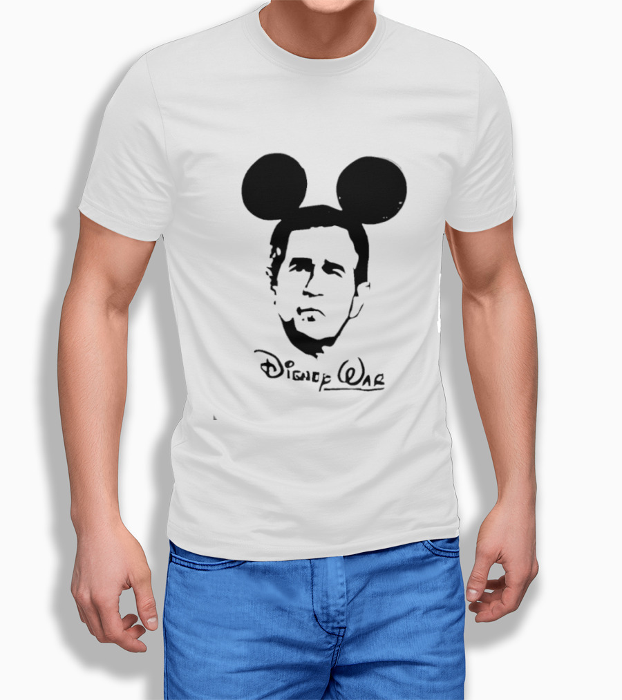 Disney War U.S. President George W. Bush Mickey Mouse Ears T-Shirt