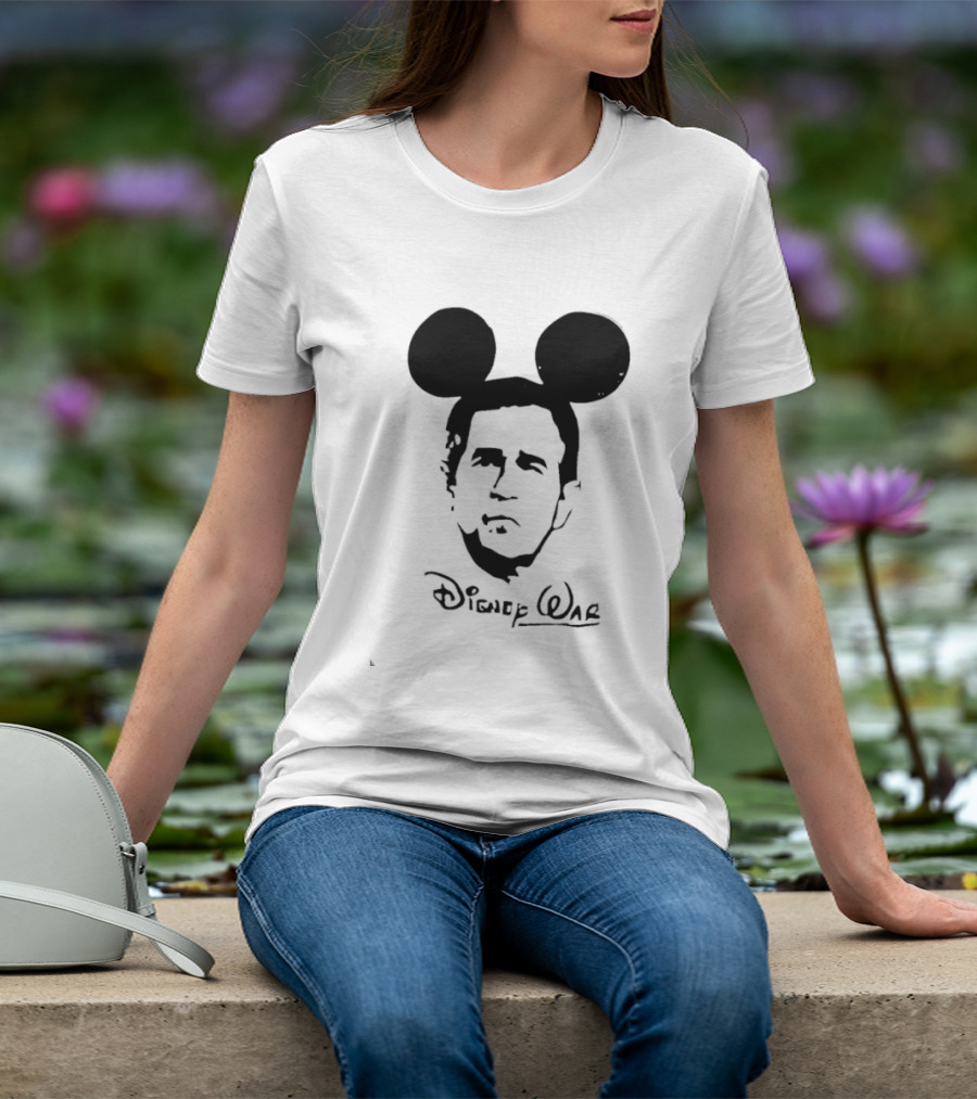Disney War U.S. President George W. Bush Mickey Mouse Ears T-Shirt