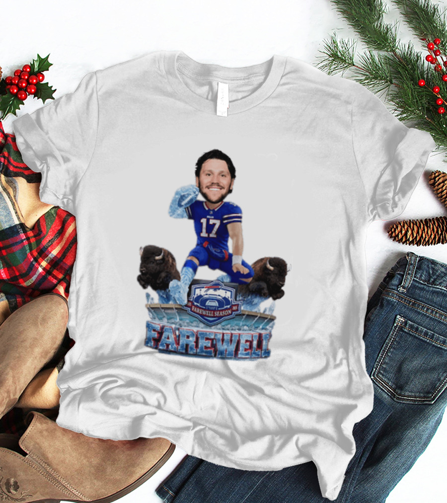 Buffalo Bills Josh Allen Hurdle Farewell Season Highmark Stadium Caricature T-Shirt