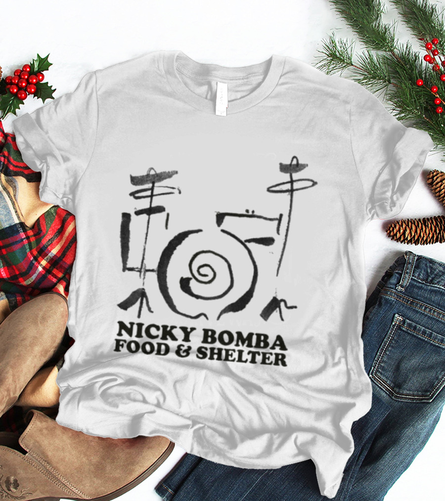 Nicky Bomba Food And Shelter Spiral T-Shirt