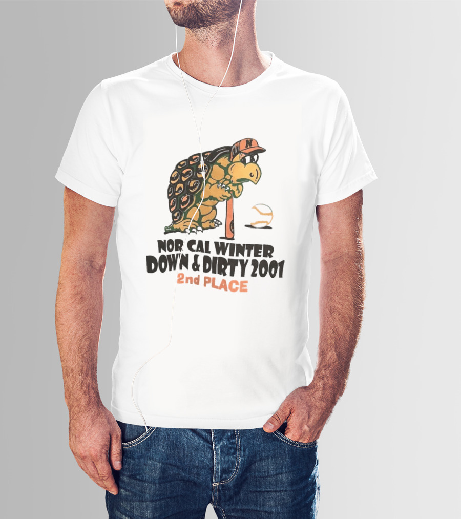 Nor Cal Winter Down And Dirty 2001 2nd Place Turtle Bat And Ball T-Shirt