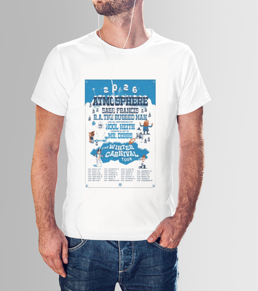 Atmosphere Winter Carnival Tour 2026 Featuring Sa Roc DJ Keezy Mr Dibbs T-Shirt