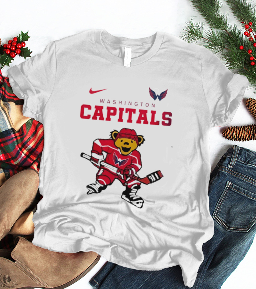 Washington Capitals Grateful Dead Deadhead Bear Hockey Nike Collaboration T-Shirt