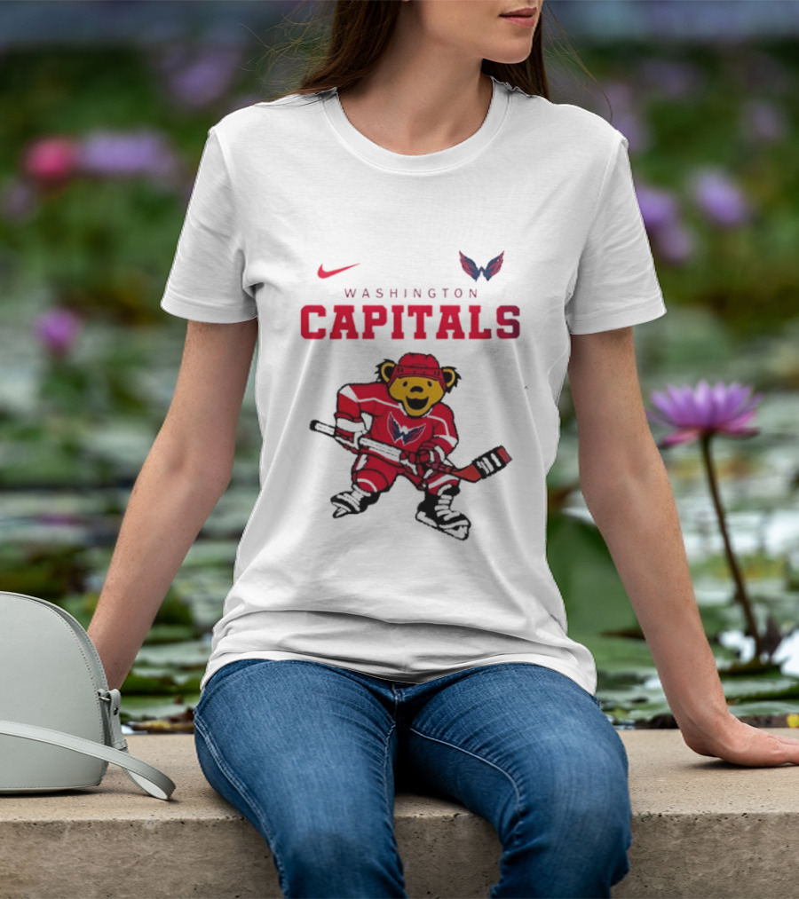 Washington Capitals Grateful Dead Deadhead Bear Hockey Nike Collaboration T-Shirt