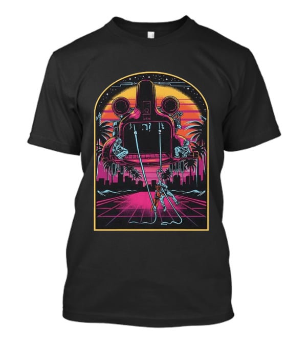Canine Assault Futurism Cyber Retro Helicopter Adventure T-Shirt