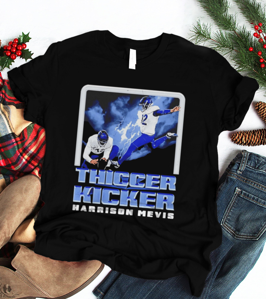 Harrison Mevis Thiccer Kicker Lightning Football Action T-Shirt