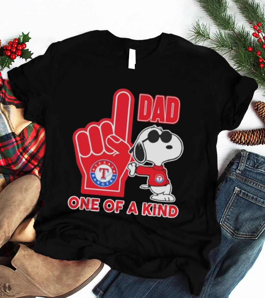 Snoopy Texas Rangers Dad One Of A Kind T-Shirt