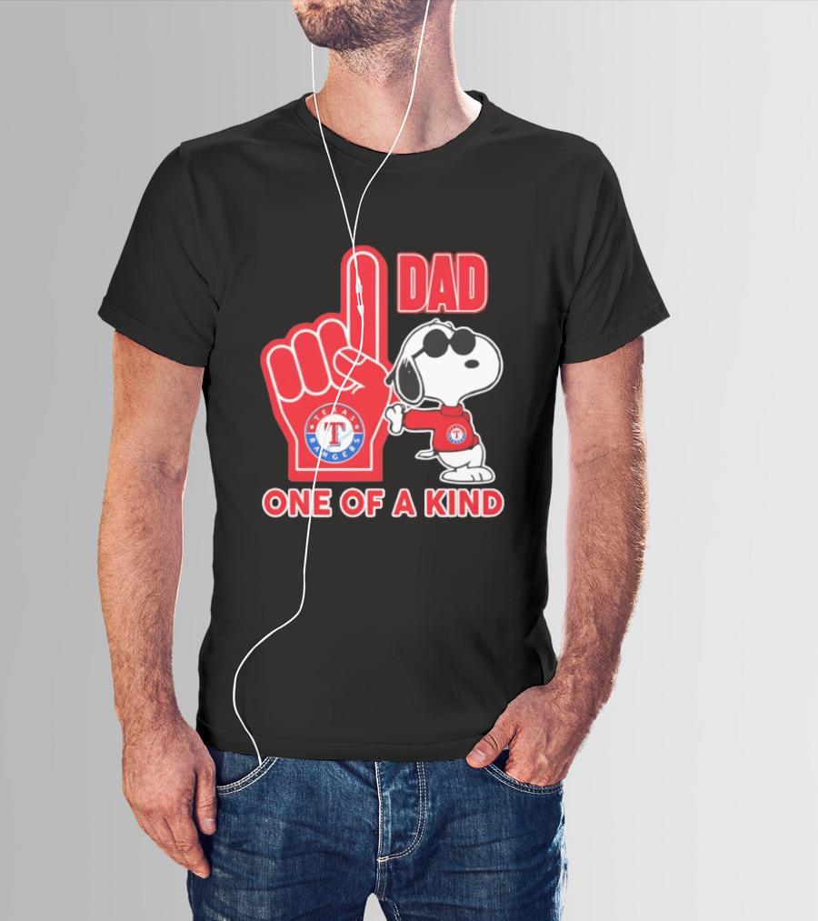 Snoopy Texas Rangers Dad One Of A Kind T-Shirt