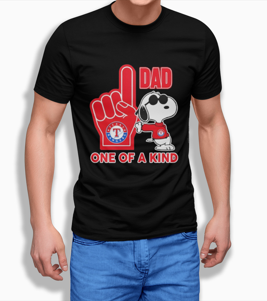 Snoopy Texas Rangers Dad One Of A Kind T-Shirt