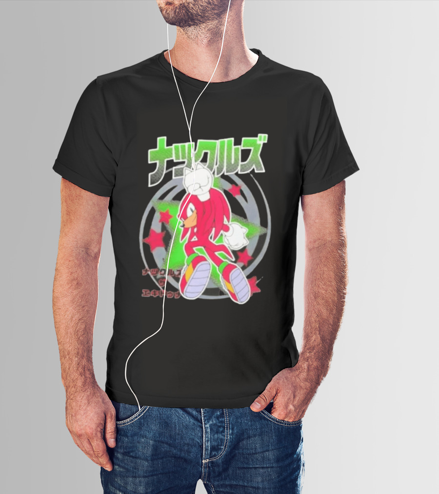 Knuckles The Hedgehog Japanese Star T-Shirt