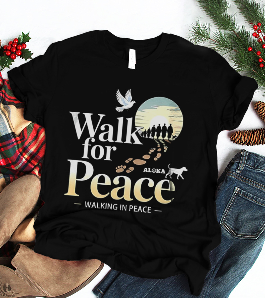 Aloka Walk For Peace Dove Walking In Peace T-Shirt