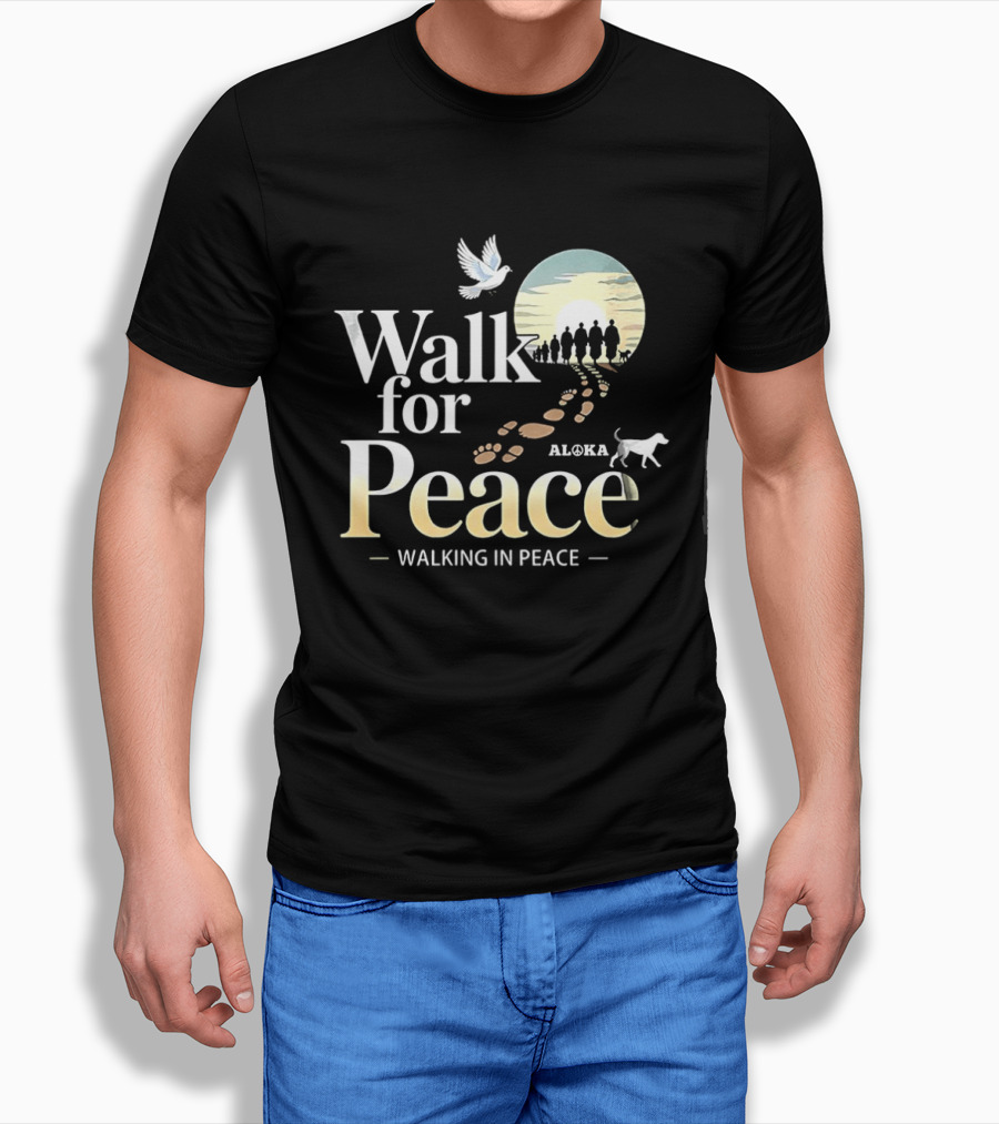 Aloka Walk For Peace Dove Walking In Peace T-Shirt