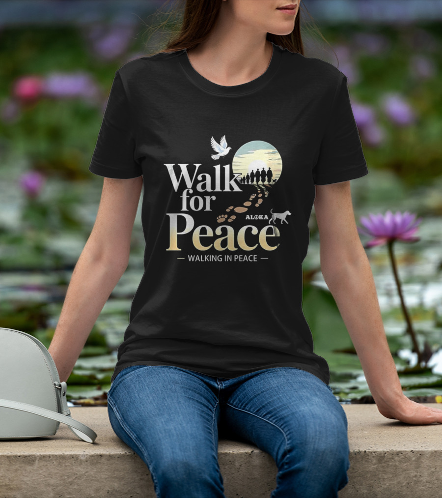 Aloka Walk For Peace Dove Walking In Peace T-Shirt