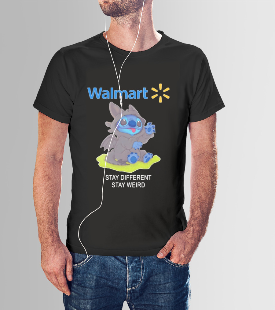 Walmart Canada Toothless Stitch Stay Different Stay Weird T-Shirt