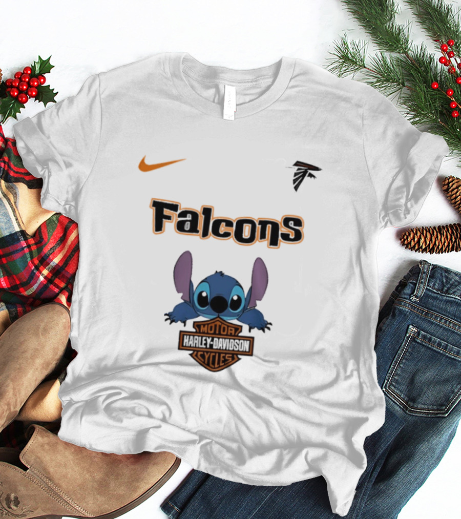 Atlanta Falcons Stitch Motocycle Cycles Football Nike T-Shirt