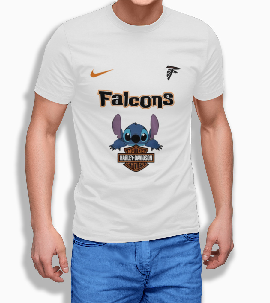 Atlanta Falcons Stitch Motocycle Cycles Football Nike T-Shirt