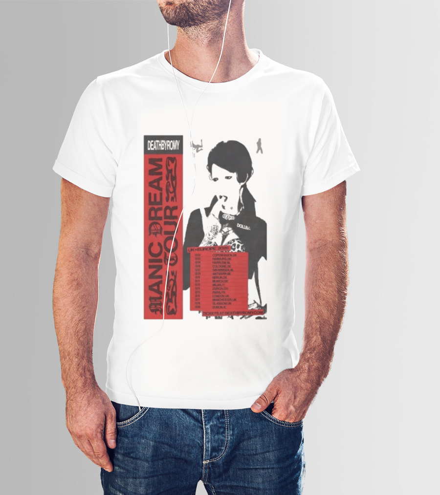 Deathbyromy Manic Dream Tour 2026 UK Europe Concert Dates T-Shirt