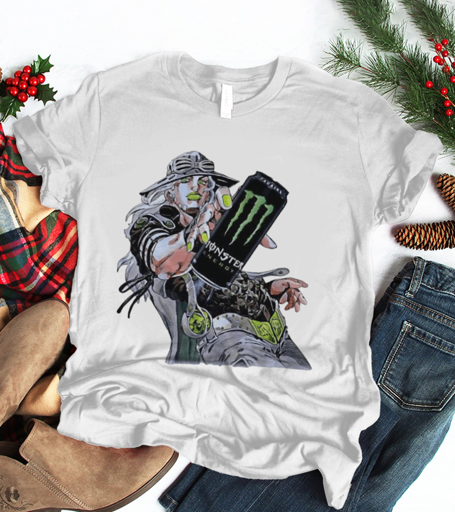 Gyro Zeppeli JoJo's Bizarre Adventure Meets Monster Energy T-Shirt