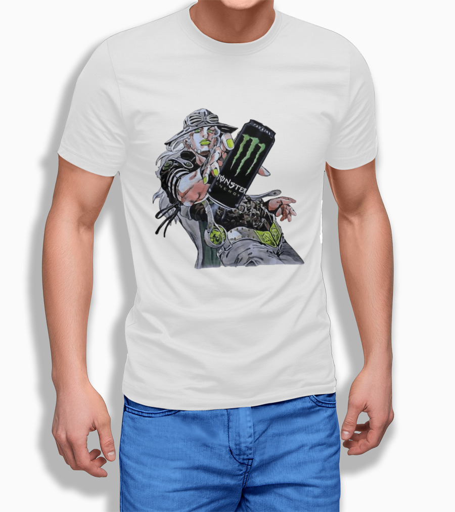 Gyro Zeppeli JoJo's Bizarre Adventure Meets Monster Energy T-Shirt