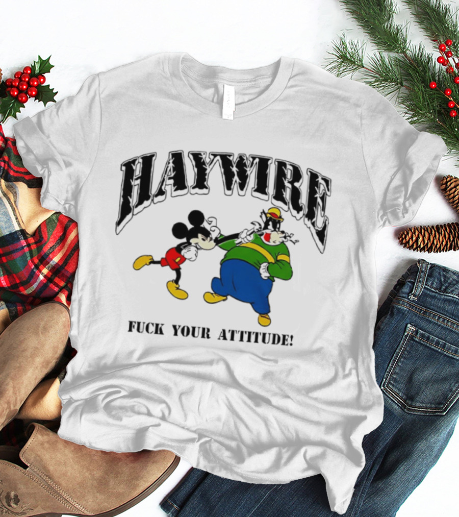 Haywire Fuck Your Attitude Mickey Mouse Comic T-Shirt