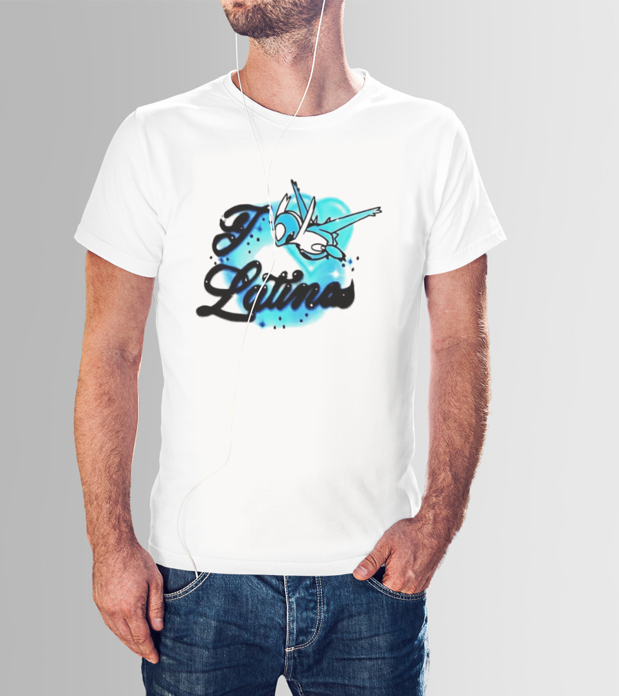 I Latinas Lugia Pokémon Style Art Blue T-Shirt
