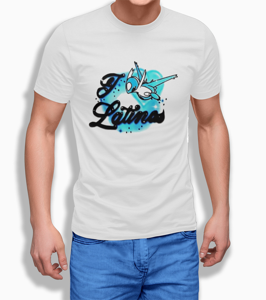 I Latinas Lugia Pokémon Style Art Blue T-Shirt