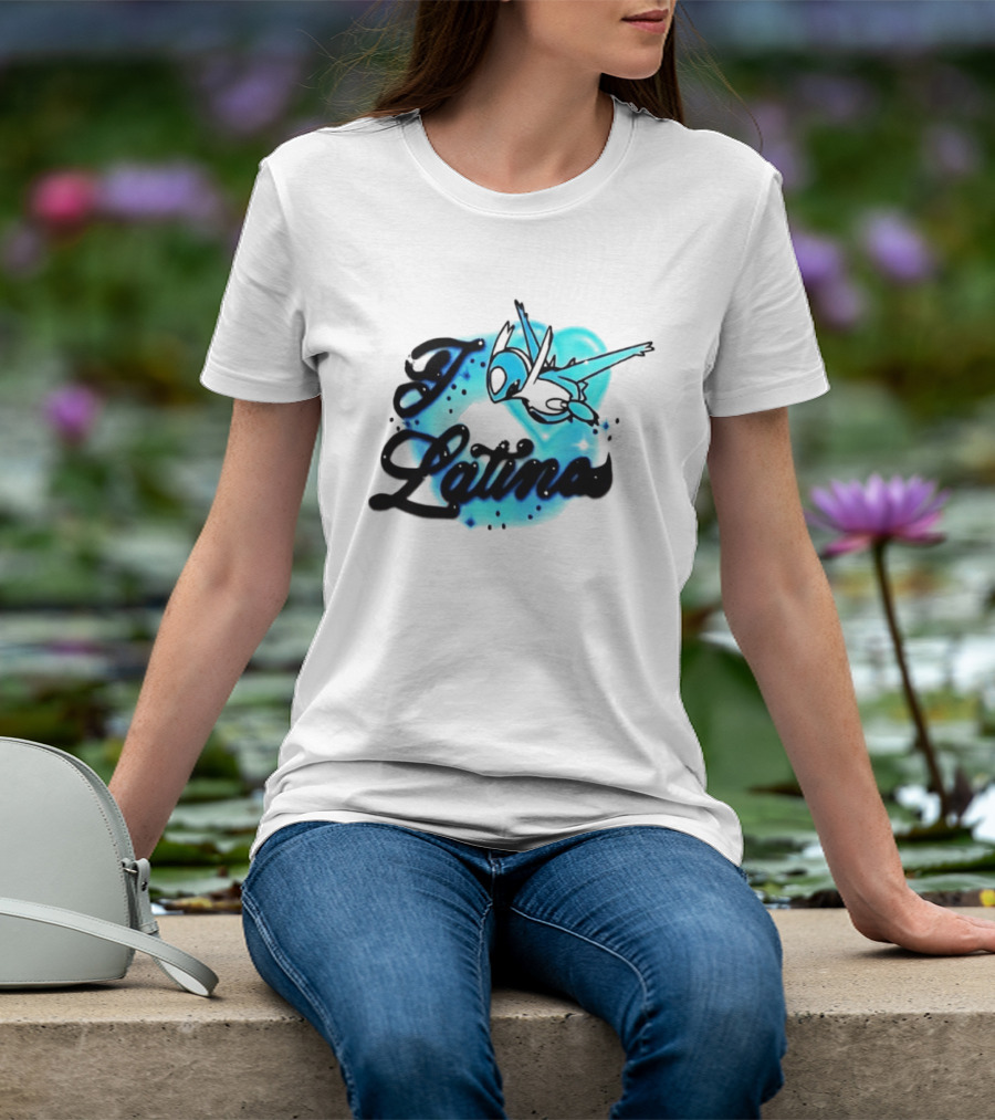 I Latinas Lugia Pokémon Style Art Blue T-Shirt