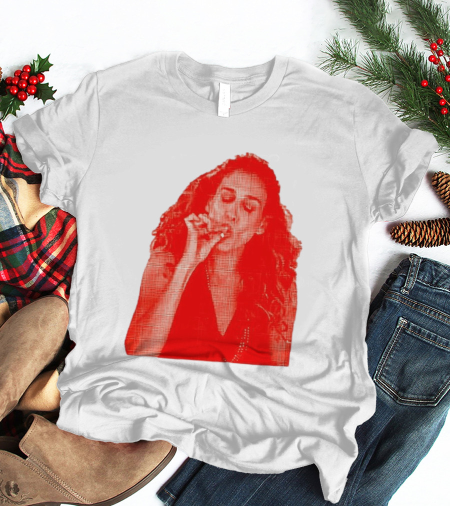 Lit Carrie Smoking Scene Red Artistic T-Shirt