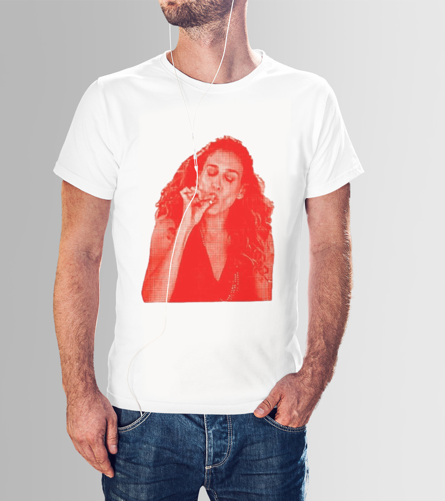 Lit Carrie Smoking Scene Red Artistic T-Shirt