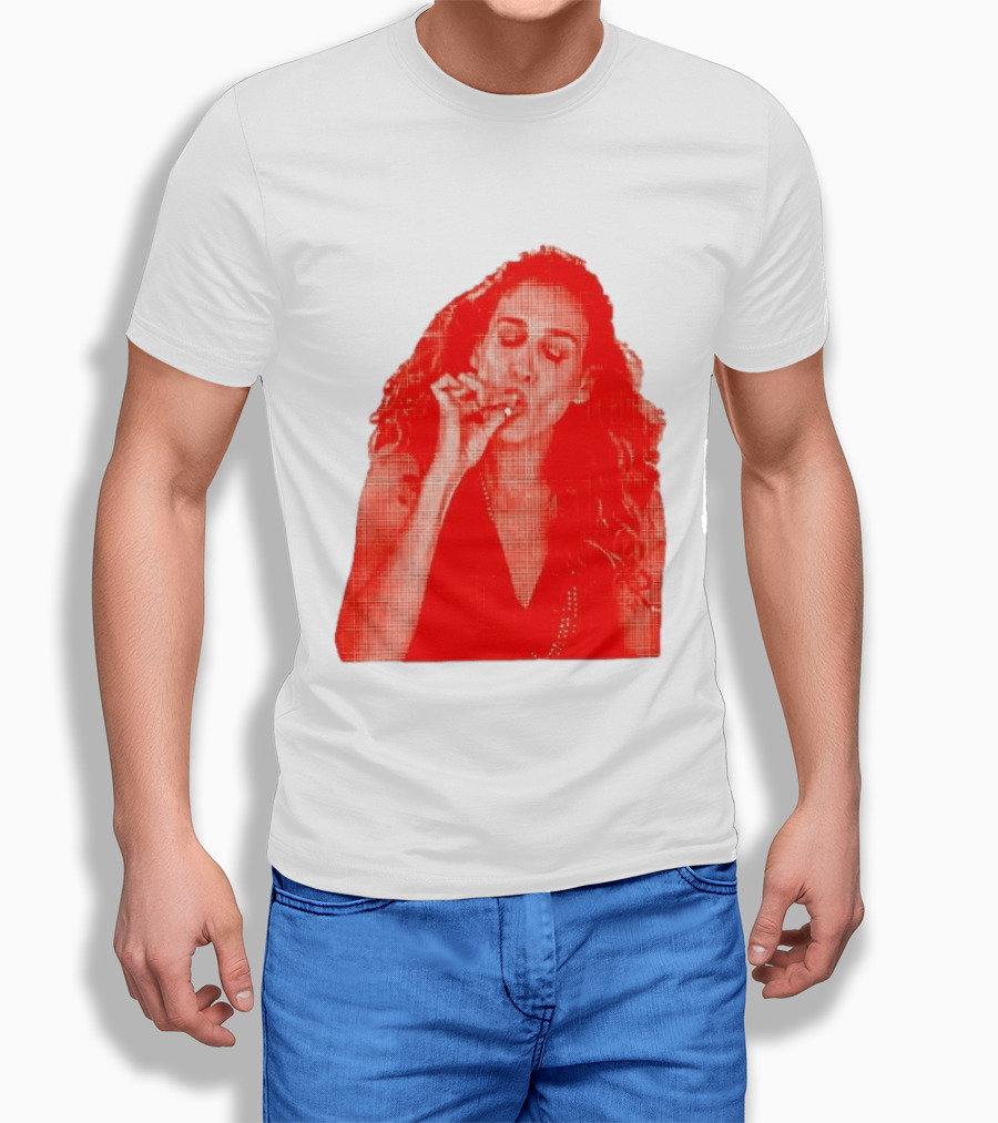 Lit Carrie Smoking Scene Red Artistic T-Shirt
