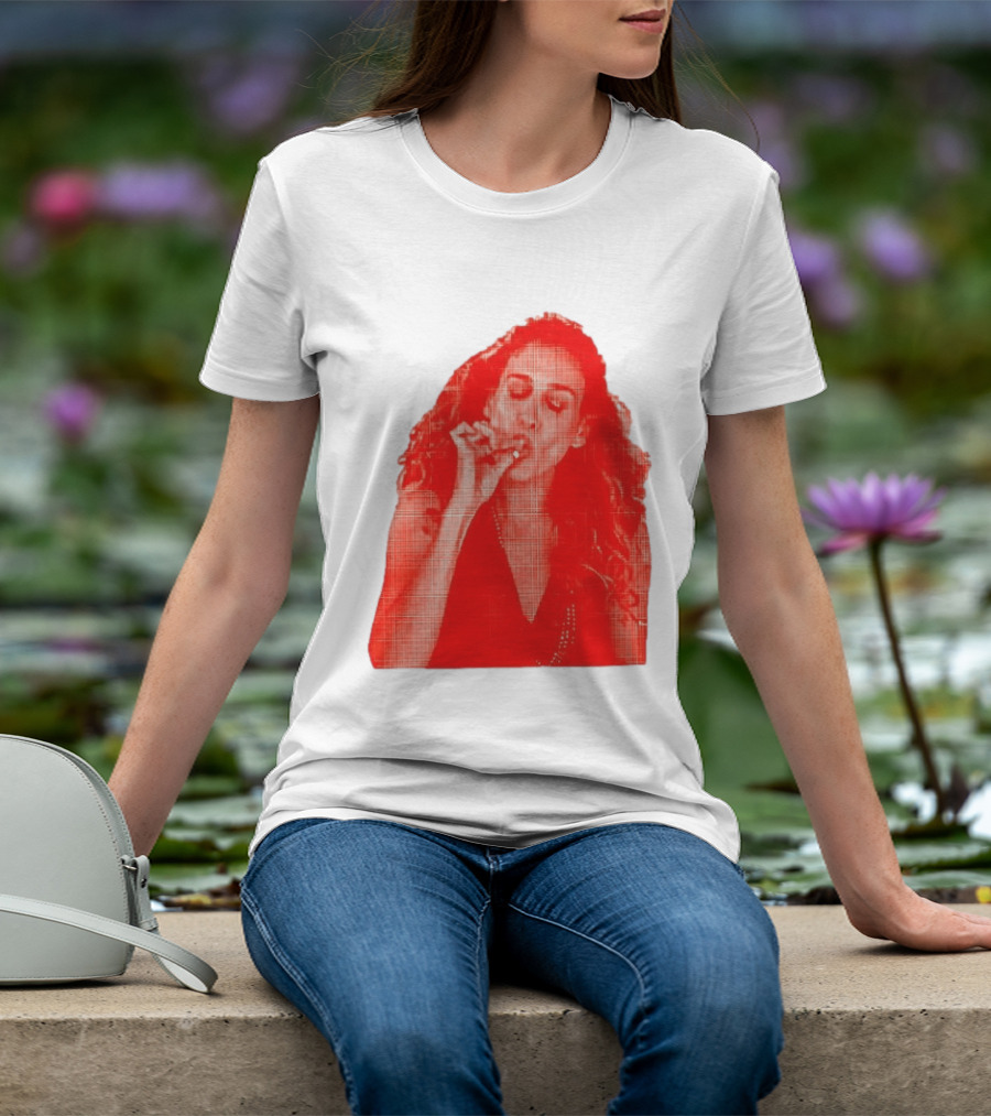 Lit Carrie Smoking Scene Red Artistic T-Shirt