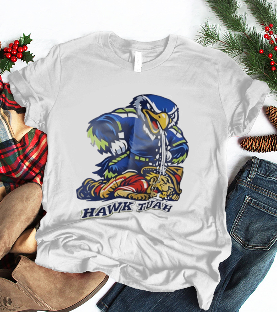 Seattle Seahawks Vs San Francisco 49ers Hawk Tuah Rivalry Showdown T-Shirt