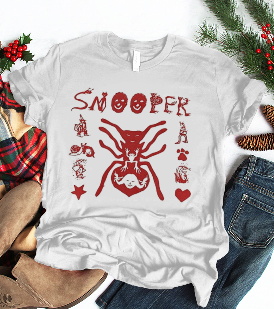 Snooper Spider Faces Star Heart Red T-Shirt