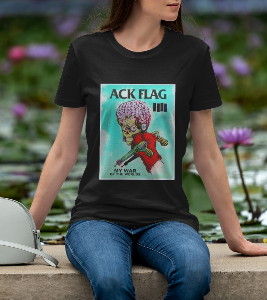 Ack Flag Martian Warrior My War Of The Worlds Retro Sci Fi T-Shirt