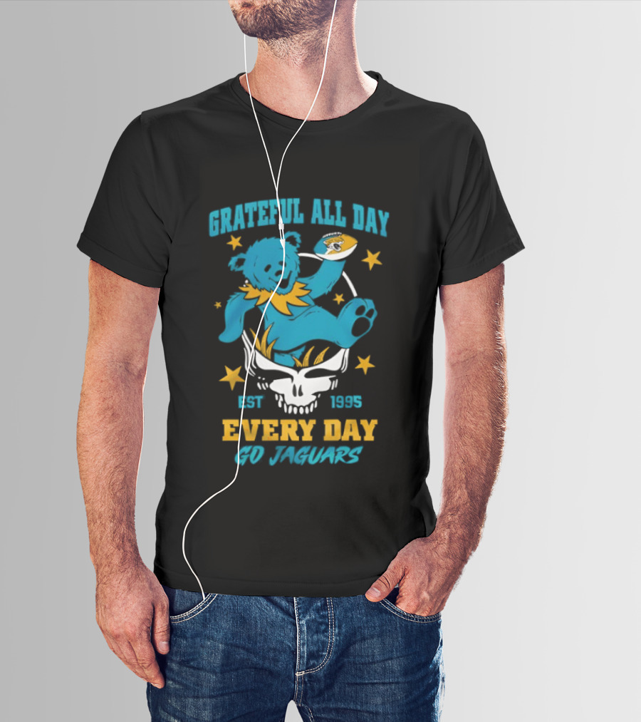 Grateful All Day Every Day Go Jaguars Est 1995 T-Shirt