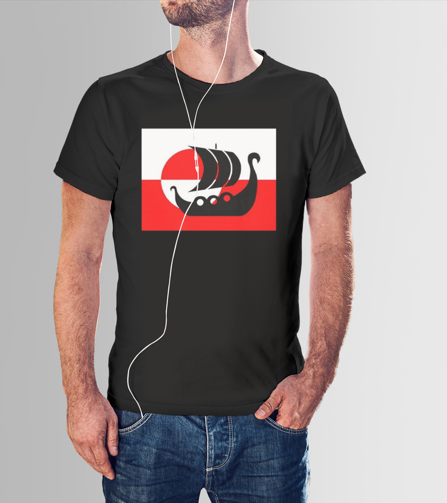 Denmark Greenland Flag Not For Sale Support Danish Viking Warship T-Shirt
