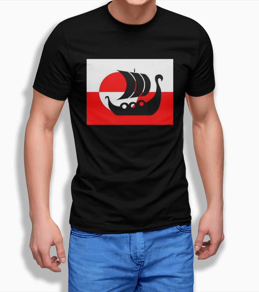 Denmark Greenland Flag Not For Sale Support Danish Viking Warship T-Shirt