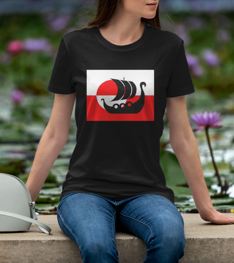 Denmark Greenland Flag Not For Sale Support Danish Viking Warship T-Shirt