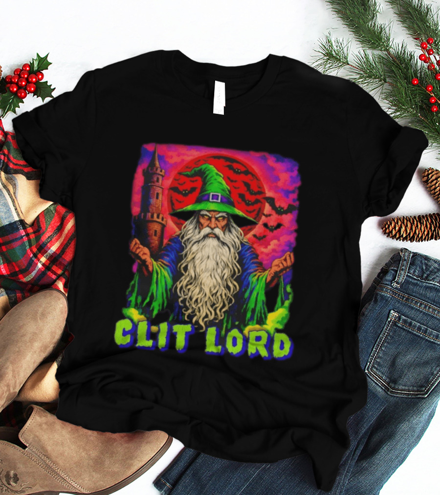 Clit Lord Wizard With Castle And Bats T-Shirt