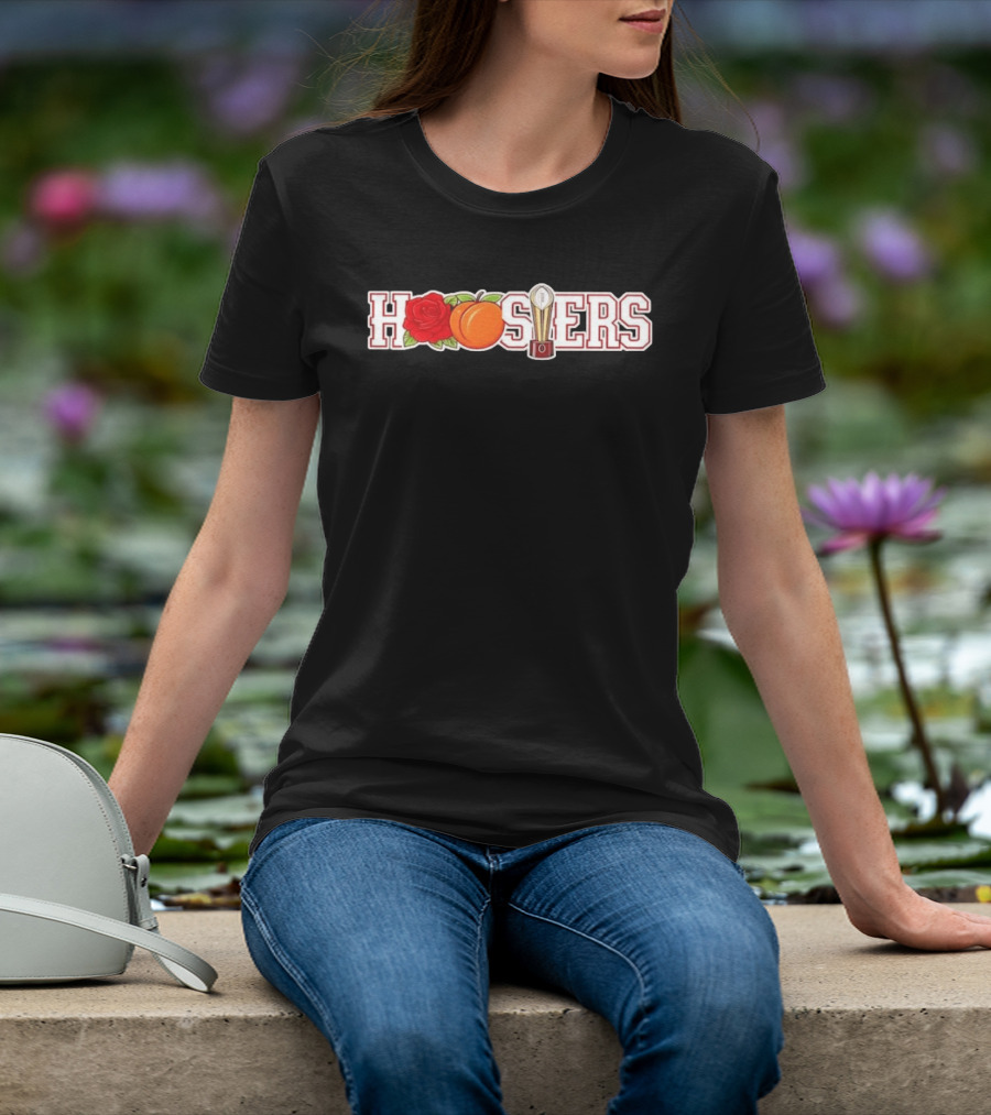 Hoosiers Rose Peach College Football Trophy Celebration T-Shirt