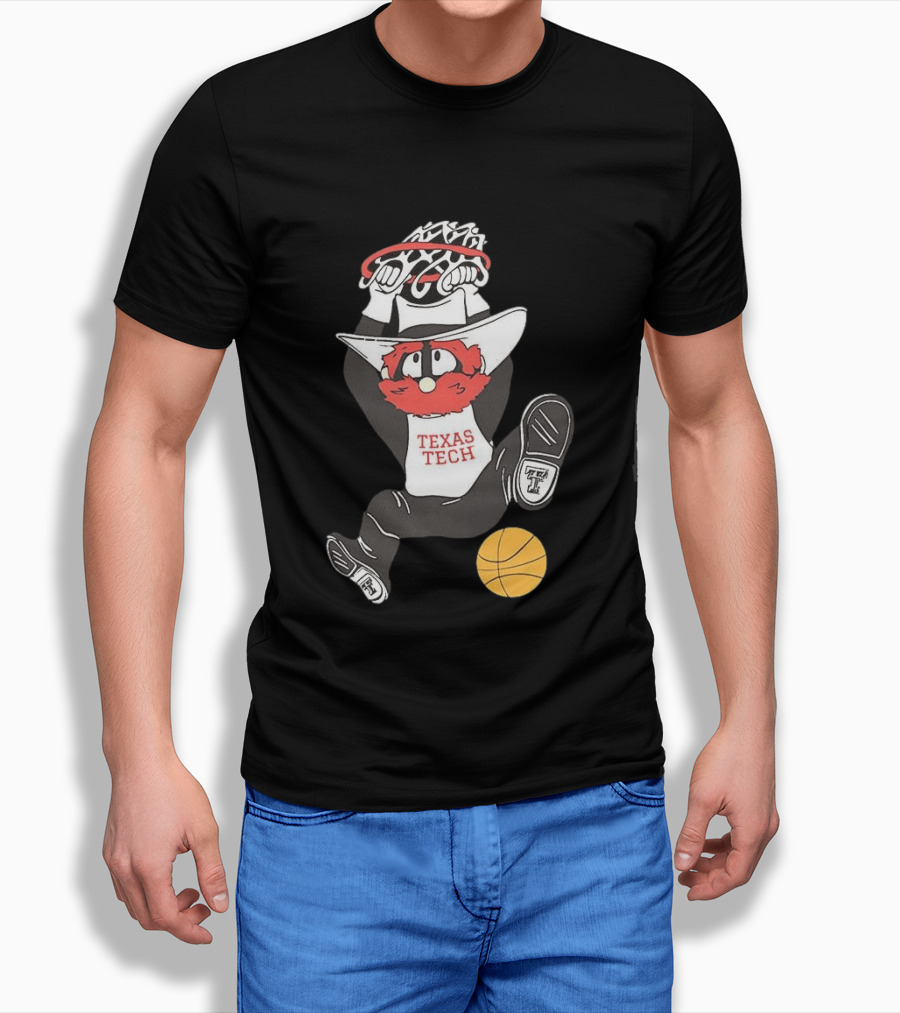 Texas Tech Raider Red Basketball Jammin Both Ways T-Shirt