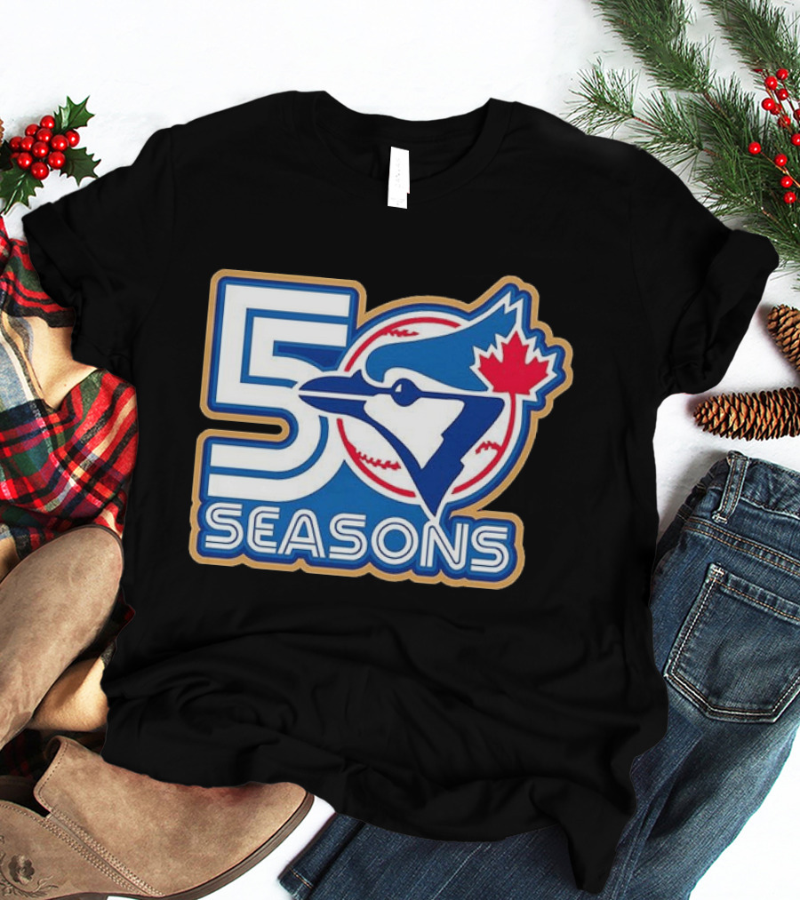 Toronto Blue Jays 50 Seasons Baseball Anniversary Celebration T-Shirt