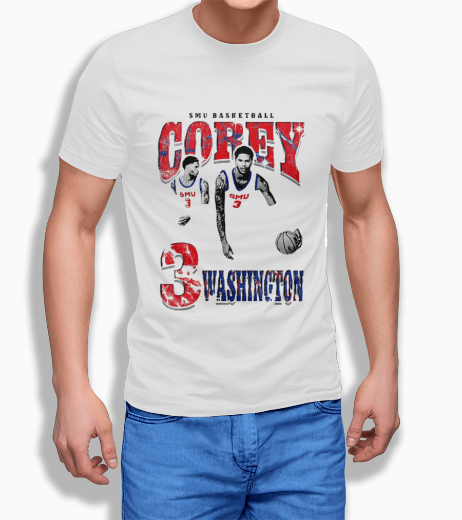SMU Basketball Corey Washington 3 T-Shirt