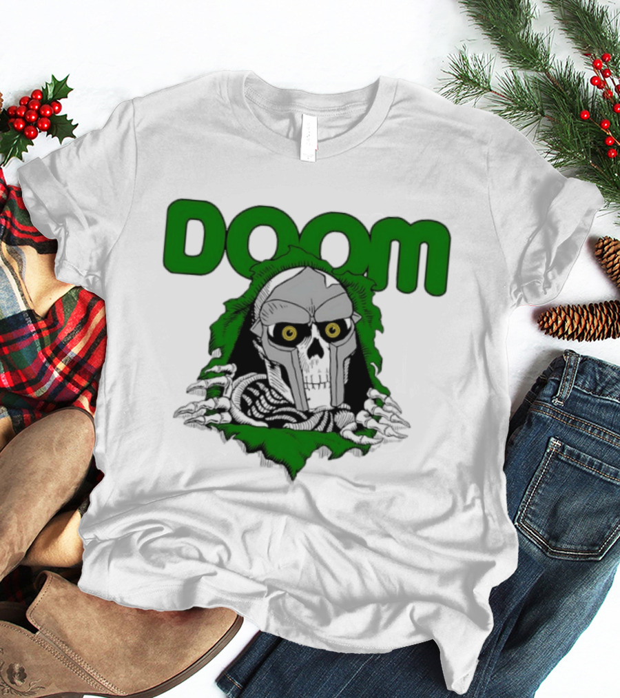 DOOM Skeleton Mask And Bones T-Shirt