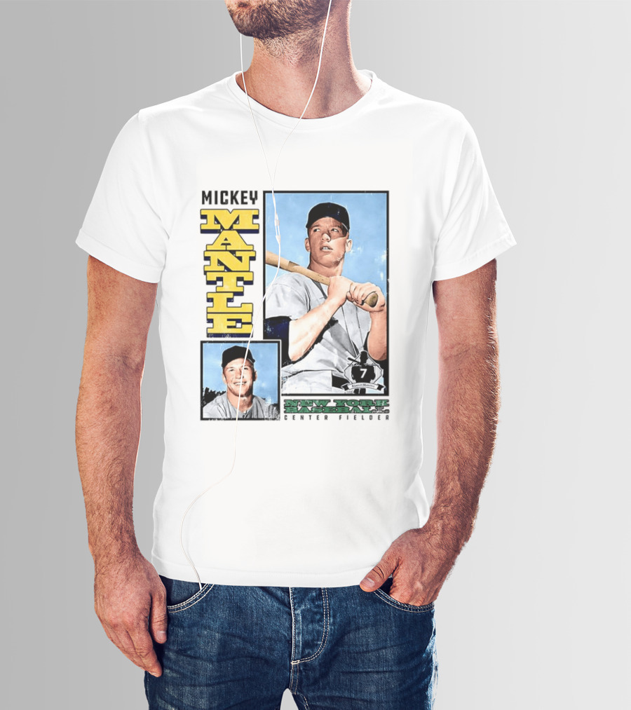 Mickey Mantle New York Yankees Center Fielder Number 7 Baseball Player T-Shirt